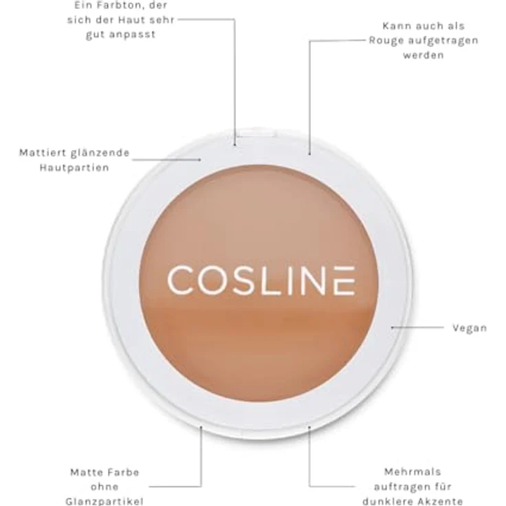 COSLINE Sun Powder matt, Vegan, Mattierendes Puder mit Hauttonanpassung – Bild 3