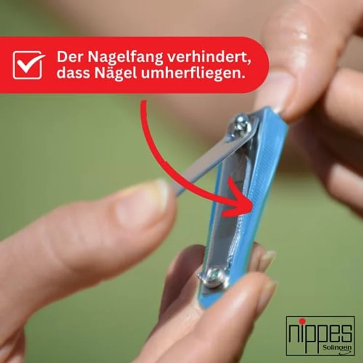 nippes Nagelknipser für Fuß- und Fingernägel | Mit Nagelfang | 6 cm | Fußnagel Knipser | Nagelpflege Knipser | Nagelknipser | Erleichtert das Kürzen von starken und festen Nägeln | Blau – Bild 5