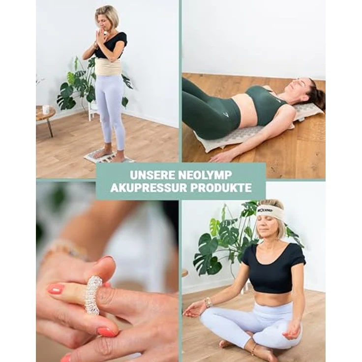NEOLYMP Akupressur Stirnband, verstellbar für Kopf- und Kiefermassage, fördert die Durchblutung, Schwarz – Bild 8