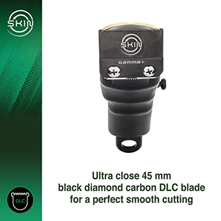 Gamma Piu GAMMAPIU' Skin Bulk Balding Clipper Professional Men's Hair Clipper Super Trimmer Rotating Motor Adjustable Blade 45mm Zero-Gap 2 Hours Cordless Runtime 3 Covers 5 Combs, DLC Black Diamond Carbon Blade, Red – Bild 6