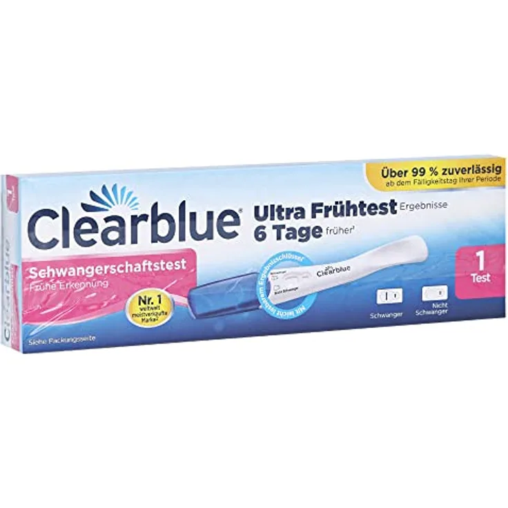Clearblue Schwangerschaftstest frühe Erkennung 1 Stück, schnell, unkompliziert und zuverlässig