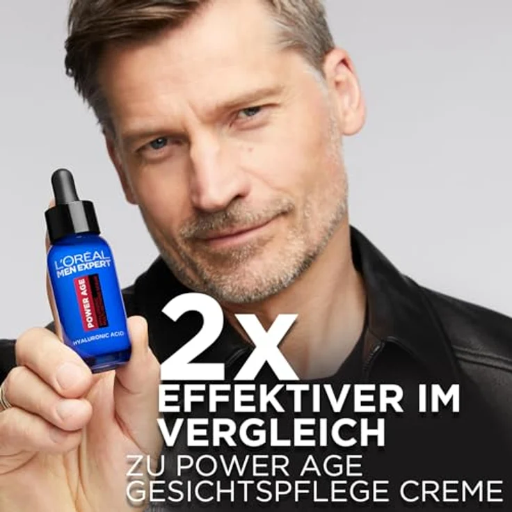 L'Oréal Men Expert Power Age Serum mit Hyaluron, Anti-Aging Feuchtigkeitspflege für müde und matte Haut, 30 ml – Bild 2