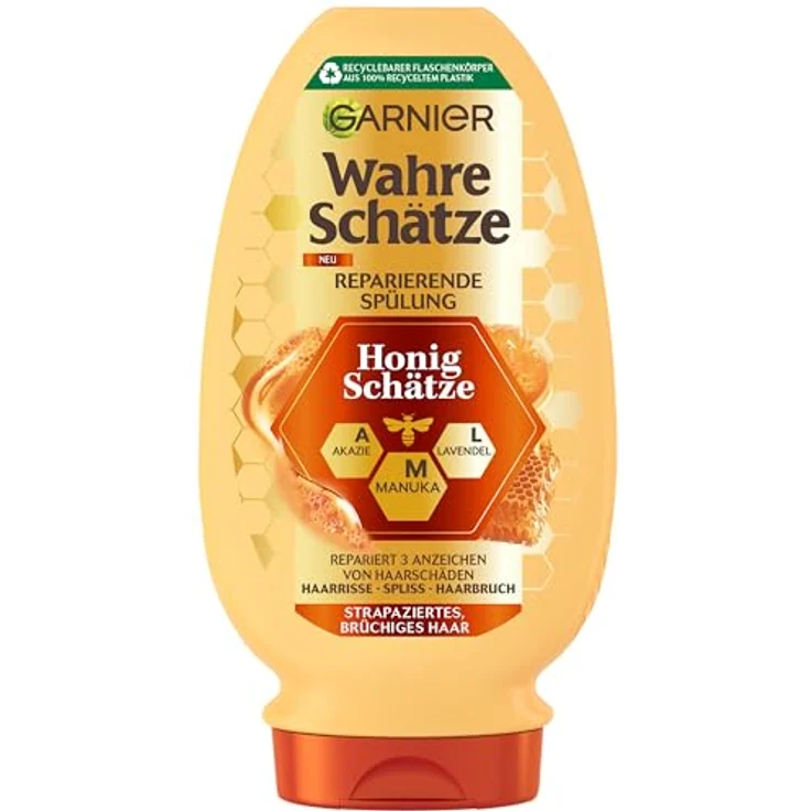 GARNIER Honig Schätze, Reparierende Spülung Conditioner mit Akazienhonig und Bienenwachs für strapaziertes Haar, 200 ml – Bild 1