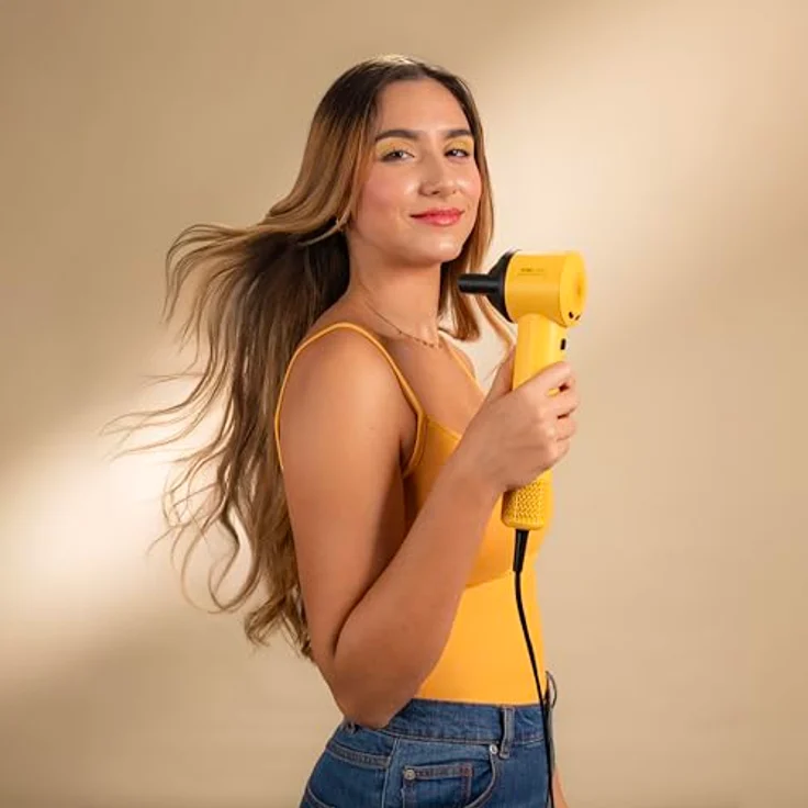 Cecotec Ionicare Rockstar Style, Kompakter gelber Haartrockner mit 1500W Motor, 110.000 U/min, Ionengenerator, 4 Temperaturen, 3 Geschwindigkeiten, leise Brushless-Technologie – Bild 3