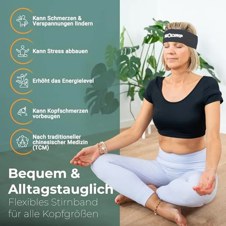 NEOLYMP Akupressur Stirnband, verstellbar mit Nadelmatte für Kopf- und Kiefermassage, vielseitige Stimulation zur Förderung des Wohlbefindens – Bild 4
