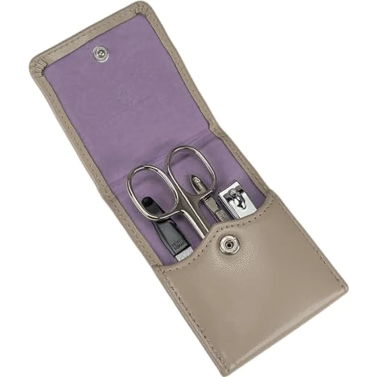 WINDROSE Maniküretui Merino Moda/beige, 4-teiliges Set aus langlebiger Feinsynthetik für optimale Nagelpflege – Bild 5