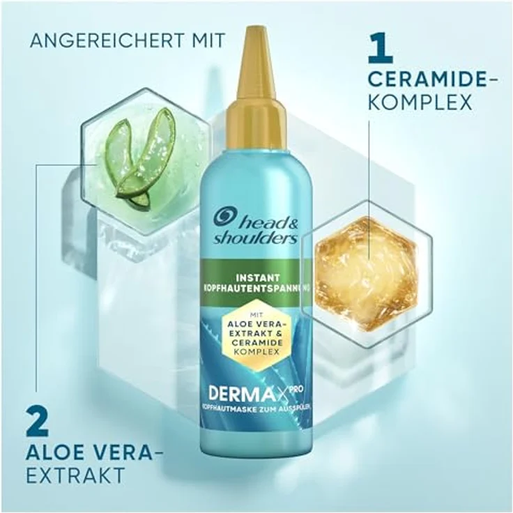 Head & Shoulders DermaXPro Kopfhautmaske Beruhigend mit Aloe, 145 ml, speichert bis zu 72h Feuchtigkeit, Anti-Schuppen Wirkung – Bild 2