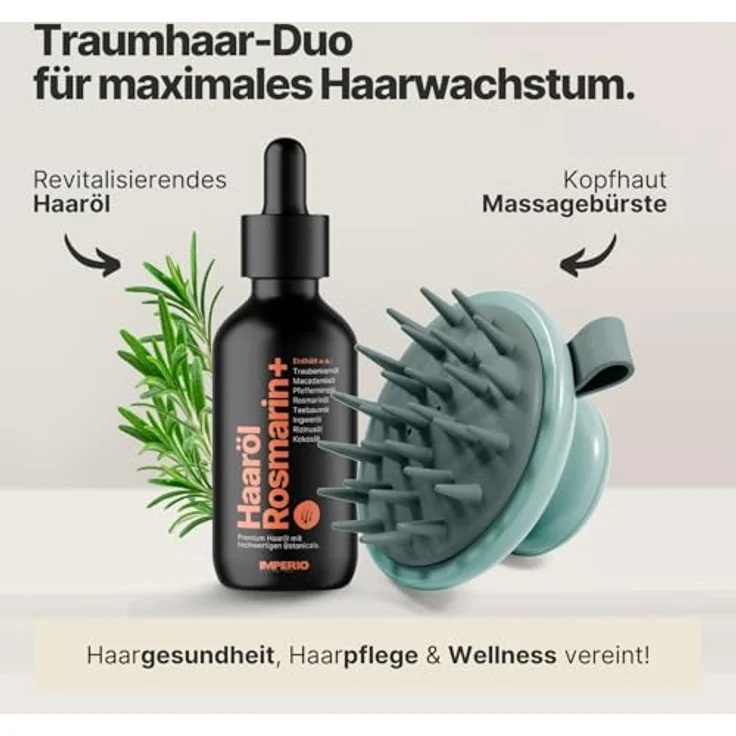 IMPERIO Shampoo-Massagebürste für Tiefenreinigung und Haarwachstum, Silikonborsten – Bild 9