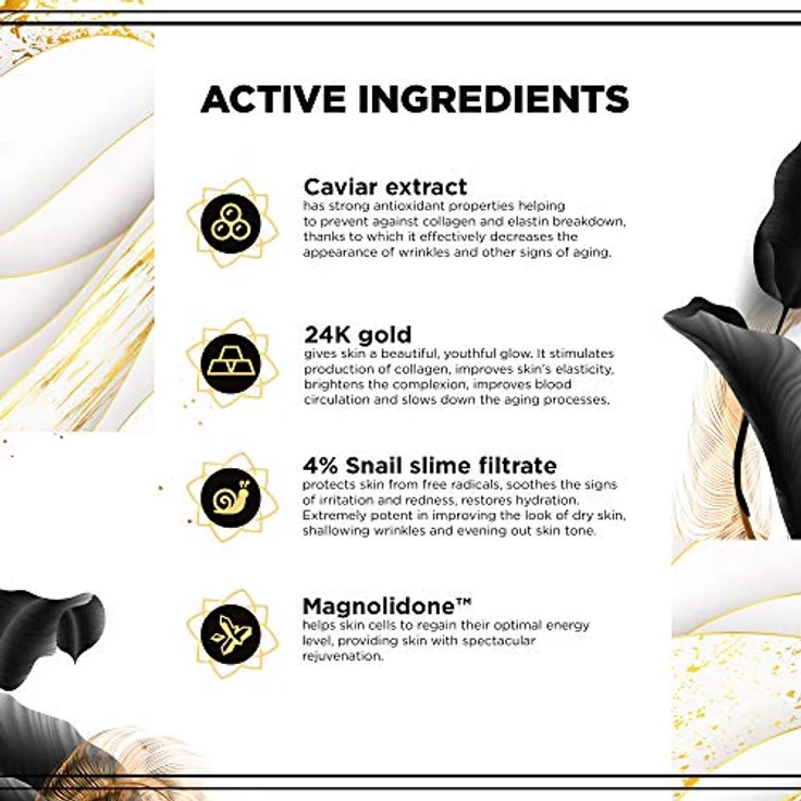 Eveline 24k Snail & Caviar Anti-wrinkle Cream Nährcreme mit Schneckenextrakt 50 ml – Bild 5