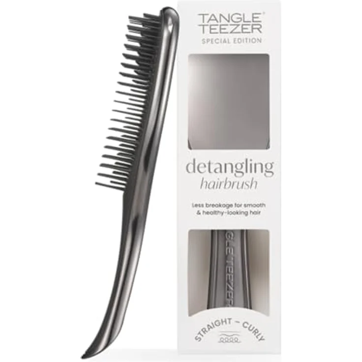 Tangle Teezer Ultimate Detangler Wet Bürste, Chrome Midnight Silver, für nasses und trockenes Haar, schmerzfreies Entwirren – Bild 1