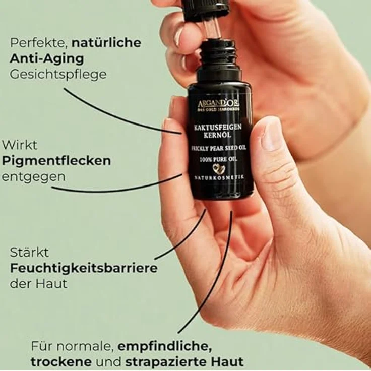 ARGAND'OR Kaktusfeigenkernöl Gesichtsöl 20 ml mit pflegender Wirkung – Bild 4