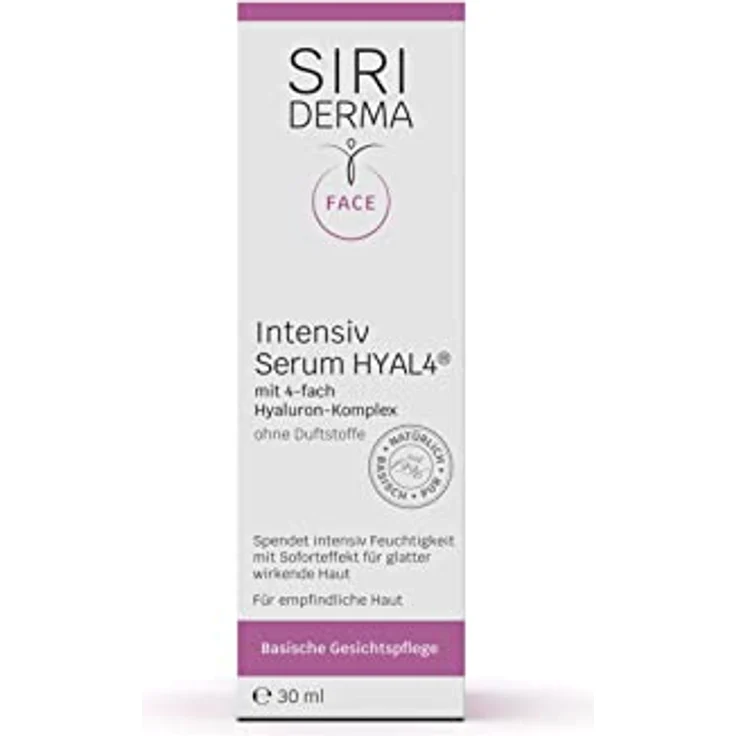 SIRIDERMA Basisches Intensiv-Serum Hyal4 | Ohne Duftstoffe | 30 ml | Veganes Feuchtigkeitsserum | Mit Hyaluron und Rosenwasser – Bild 3
