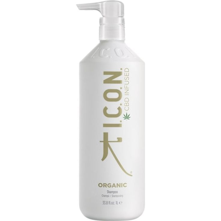 ICON Organic Shampoo Unisex 1000 ml, Bio-CBD Shampoo mit Aloe-Vera und Bio-Kamille für gesundes Haar und Kopfhaut