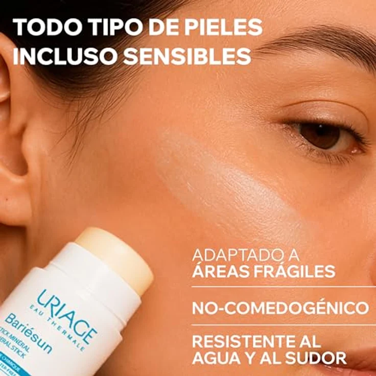 Uriage Bariésun Mineral Stick SPF 50+, Sonnenschutz für empfindliche Gesichtsstellen, 18 g, mineralische UV-Filter, schützend und pflegend – Bild 3