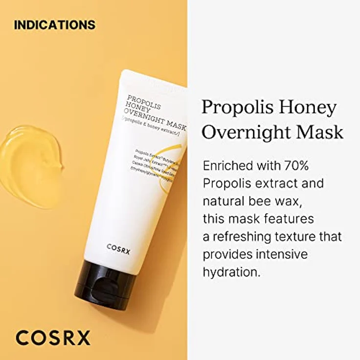 COSRX Full Fit Propolis Honey Overnight Mask, Propolis Extract 87%, Korean Skincare, Animal Testing Free, Paraben Free, 2.03 fl.oz / 60ml – Bild 2