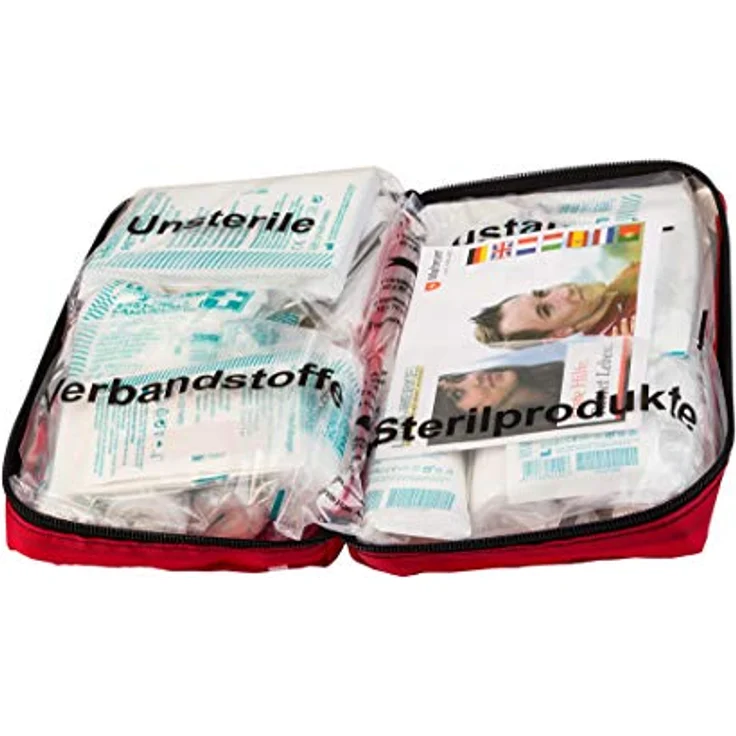 Leina KFZ-Verbandtasche Compact, Inhalt DIN 13164, rot - Preisvergleich – Bild 3