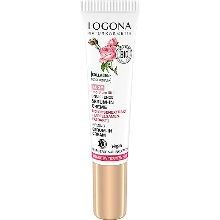 LOGONA [moisture lift] Straffende Serum-In Augencreme, reduzierte Linien & Falten, 15 ml für normale & trockene Haut – Bild 1