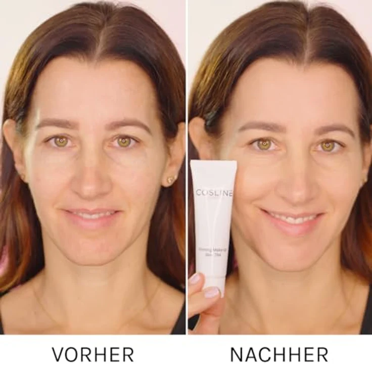 COSLINE Firming Make Up, Hautton anpassend, natürliches Finish für reife Haut, kaschiert Fältchen und Rötungen, 30ml, Made in Germany – Bild 3