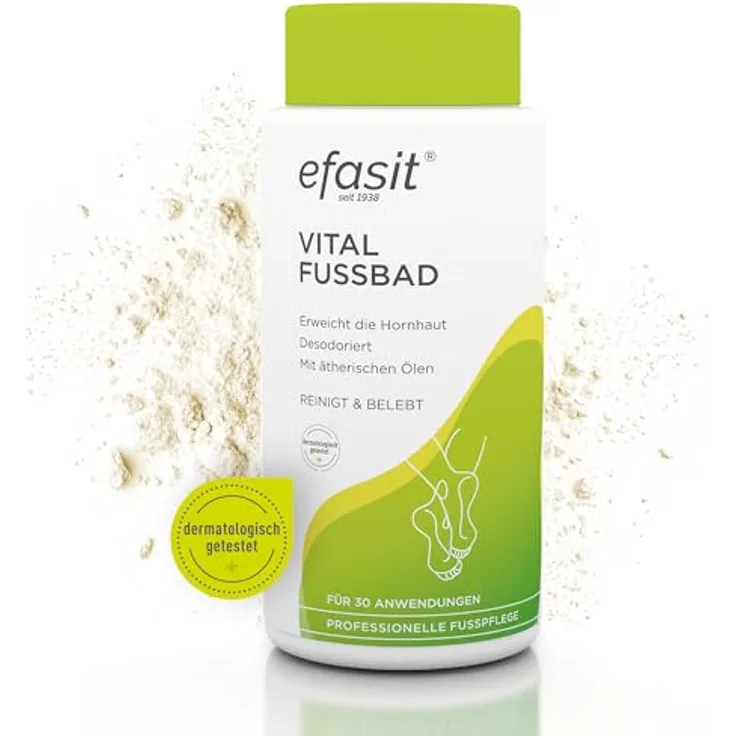 Efasit Vital Fußbad, 400g – basischer Hornhaut Badezusatz für gepflegte und entspannte Füße, bis zu 30 Anwendungen, vegan, made in Germany