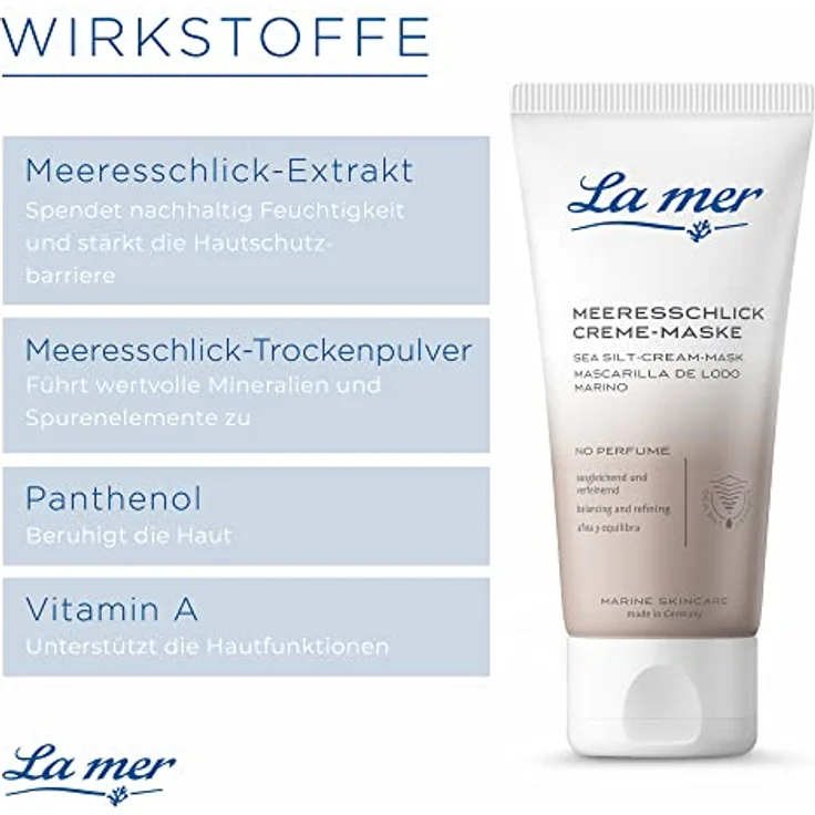La mer Meeresschlick-Creme-Maske - Maske und Peeling in einem - Spendet nachhaltig Feuchtigkeit - Für eine reine Gesichtshaut und ein verfeinertes Hautbild - Remineralisierend und beruhigend - 50 ml – Bild 3