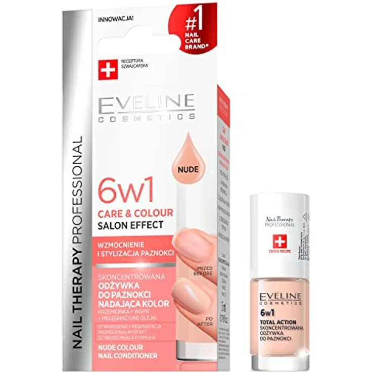 EVELINE COSMETICS Nail Therapy Professional Nagelspülung Nude, 5ML | Colour&Double Strong Komplex