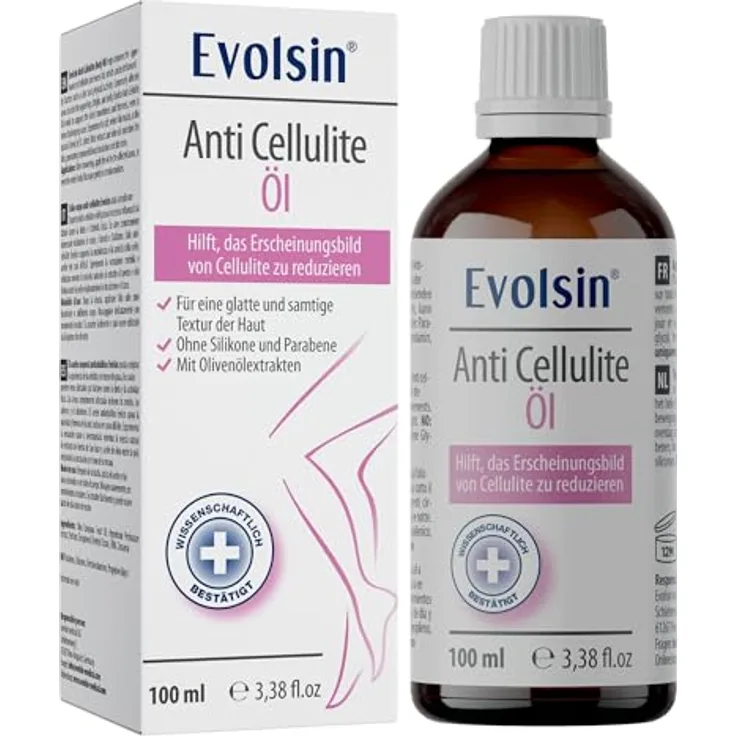 Evolsin Evolsin® Anti Cellulite Öl, straffendes Körperöl mit Koffein, L-Carnitin und Vitamin E, 150 ml