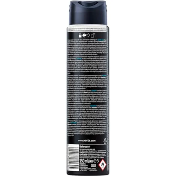 NIVEA MEN Black&White 48H Invisible Fresh Antitranspirant Spray, 250ml, 5-in-1 Schutz ohne Alkohol – Bild 2