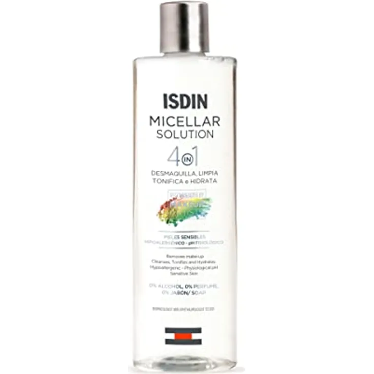 ISDIN Micellar Solution 4-in-1 Mizellenwasser (400ml) | entfernt Make-up, reinigt, tonifiziert und spendet Feuchtigkeit