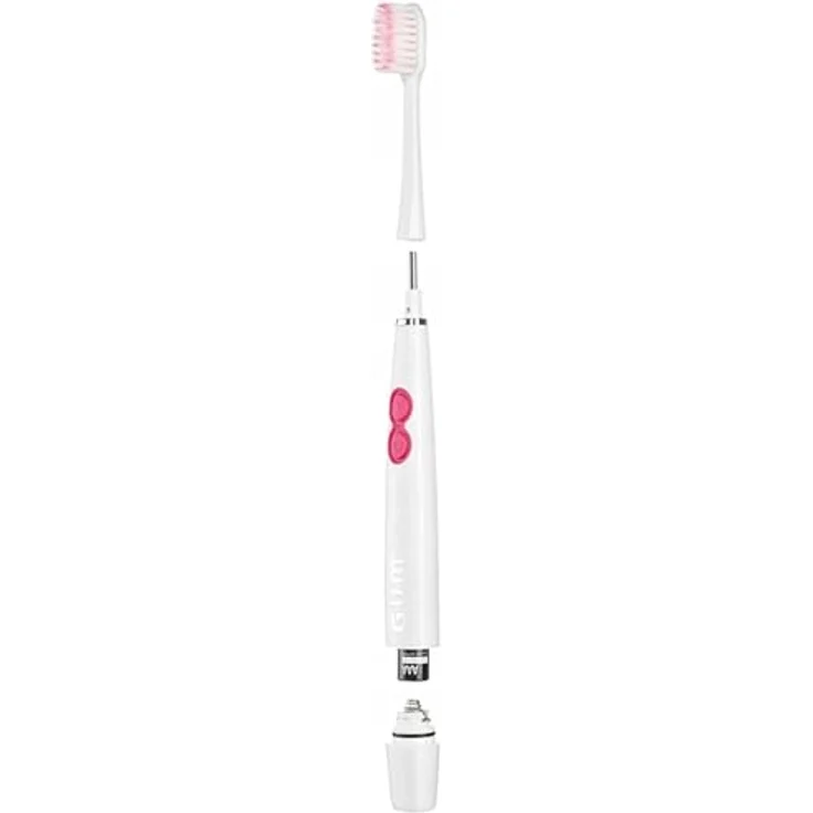 GUM Sonic Sensitive, Elektrische Zahnbürste mit sanfter Schalltechnologie für empfindliche Zähne, weiß – Bild 4
