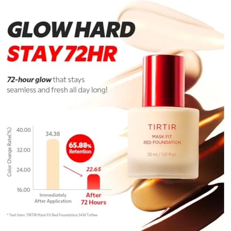 TIRTIR Mask Fit Red Foundation, flüssiges Make-up mit feuchtigkeitsspendender Wirkung, Farbton 30N Rich Honey, 30 ml – Bild 3