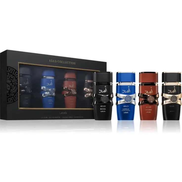 Lattafa Asad Collection Geschenkset für Herren, 4x25 ml Eau de Parfum Miniaturen