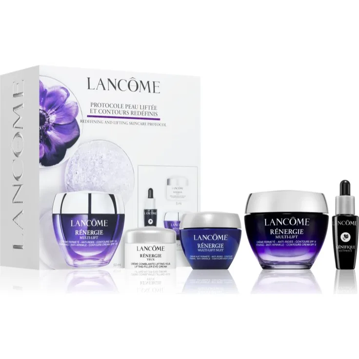 Lancôme Rénergie Multi-Lift Cream Geschenkset, Festigende Tagescreme mit SPF 15, Augencreme und Nachtcreme, 50 ml + 10 ml + 5 ml + 15 ml