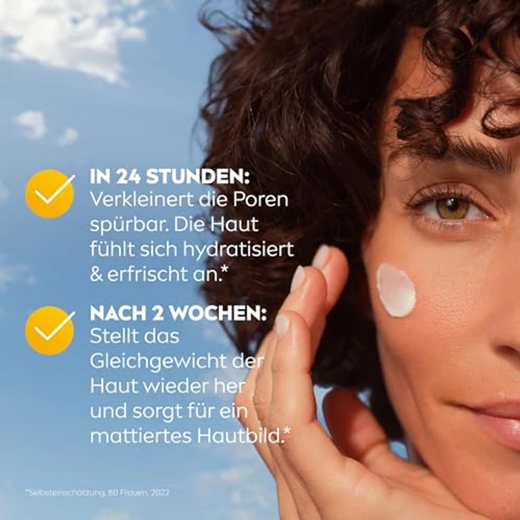 NIVEA Q10 Anti-Falten PORENVERFEINERUNG Extra Leichte Tagespflege mit LSF 15, 50 ml, Gesichtscreme für Mischhaut, Algenextrakt und Aloe – Bild 4