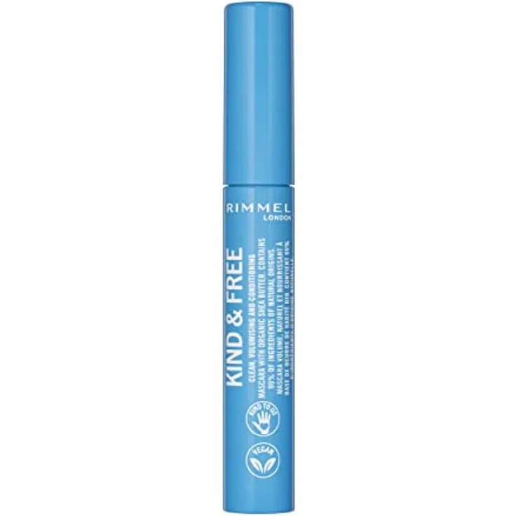 Rimmel Kind & Free Wimpernverlängernde Volumenmascara, 002 Brown Black, 7 ml, vegan und volumengebend