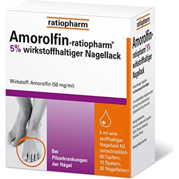 Amorolfin-ratiopharm 5% wirkstoffhaltiger Nagellack: Medizinischer Nagellack - Nagelpilz einfach und bequem loswerden, 5 ml Lösung – Bild 3