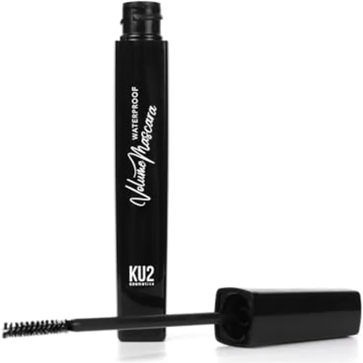 KU2 Cosmetics Wasserfeste Volumen Mascara, Schwarze Wimperntusche, 8,5 ml, Langanhaltend und Pflegend