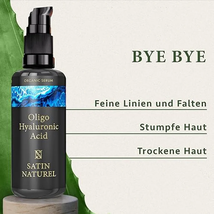Satin Naturel Hyaluronic Acid Serum, hochdosiert 50ml, 100% vegan, für Gesicht, Hals & Augenringe, Anti-Aging & Feuchtigkeitspflege – Bild 2
