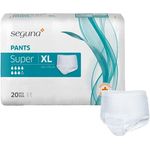 Seguna SEGUNA Pants Super, Inkontinenz Pants, Windelhosen für Erwachsene, Frauen, Männer, Inkontinenzhosen bei Blasenschwäche, XL (Beutel 20 Stück) - Saugleistung 1.740 ml, Hüftumfang 80-110 cm, extra Schutzbündchen