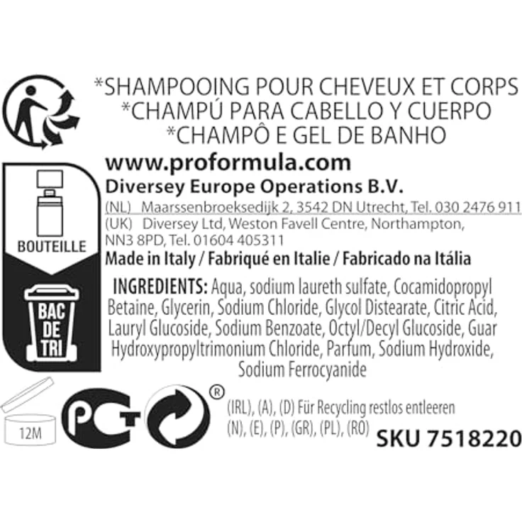 Diversey Lux Professional, 2in1 Duschgel und Shampoo, für Hotel & Pension, 50 x 19 ml (Mini) – Bild 5