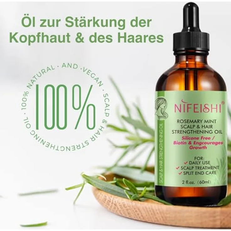P-Beauty Rosmarinöl Ätherisches Öl 3x60ml, Bio Vegan für Haarwachstum, Hautpflege, Wimpern & Augenbrauen Booster, Anti Haarausfall, Rosmarinus Officinalis – Bild 2