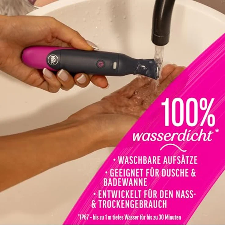 Veet Haartrimmer Damen Expert Intimate All In One Trimmer, präzise Intimpflege und Gesichtshaarentfernung, ergonomisches Design, wasserdicht, umfangreiches Zubehör – Bild 8