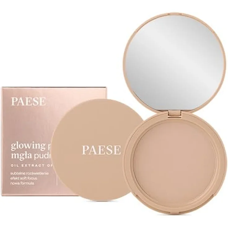 Paese Glowing Highlighter, Puder mit glättender Wirkung, Farbton 12 Natural Beige, 10 g