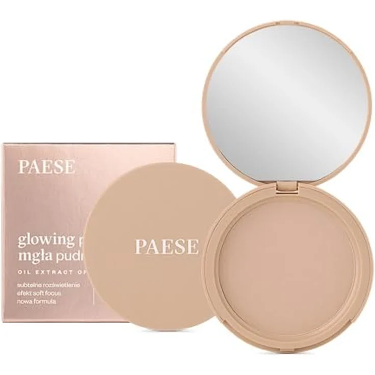 Paese Glowing Highlighter, Puder mit glättender Wirkung, Farbton 12 Natural Beige, 10 g – Bild 1