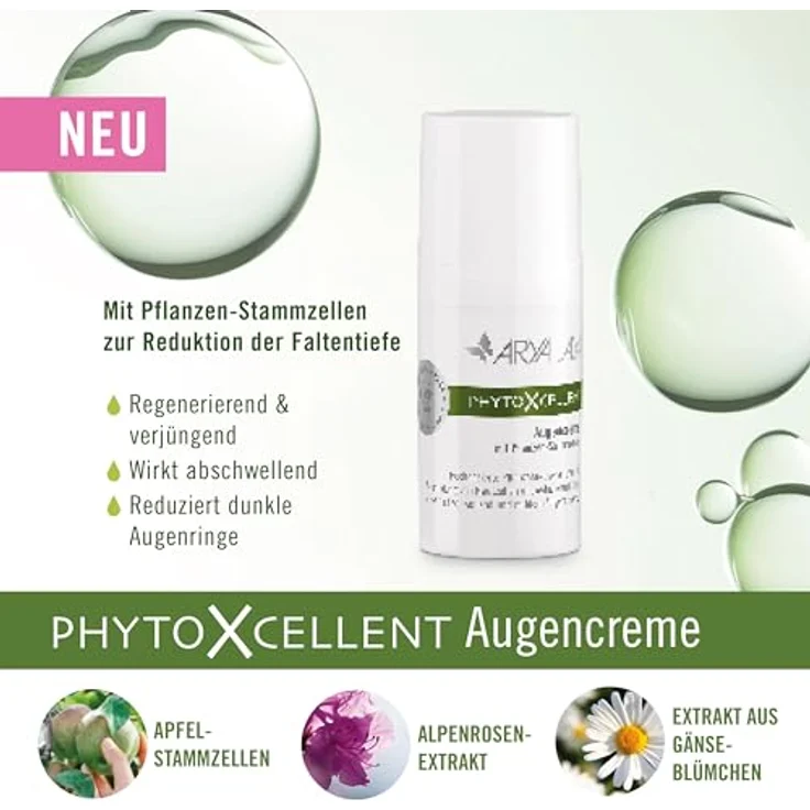 ARYA LAYA PhytoXcellent Augencreme, 15 ml - regenerierend & verjüngend, wirkt abschwellend und reduziert dunkle Augenringe, vegan – Bild 2
