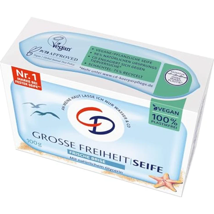 CD MILDE SEIFE GROSSE FREIHEIT "frische Brise", vegane Handseife ohne Mikroplastik, 100g, dermatologisch getestet für empfindliche Haut – Bild 2