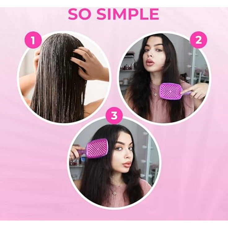 UNbrush Glitter Collection Detangling Hair Brush, Rose Quartz Haarbürste mit 105 sanften Borsten für nasses und trockenes Haar, Unisex – Bild 8