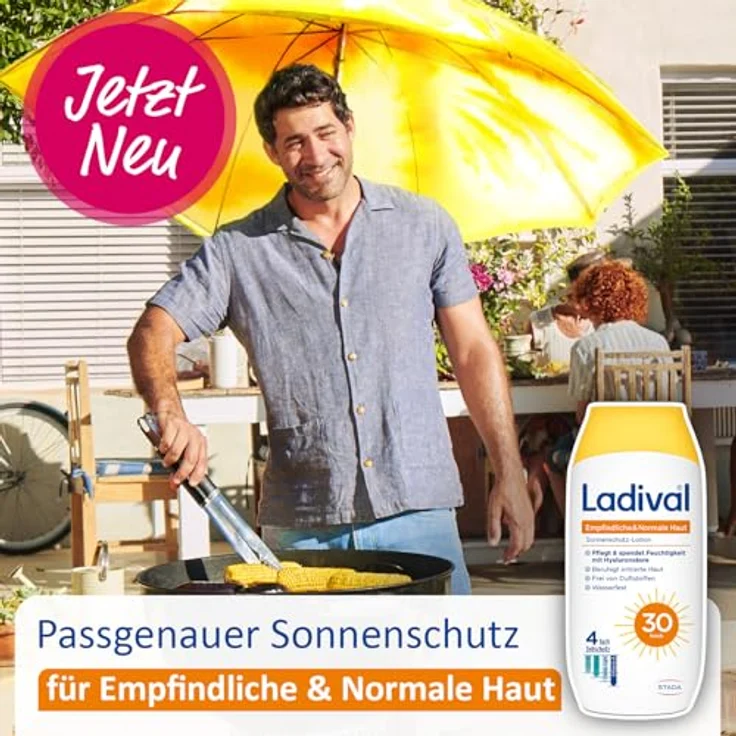 Ladival Sonnenschutz Lotion LSF 30 für empfindliche und normale Haut, wasserfest, feuchtigkeitsspendend, 4-fach Zellschutz, UV-Schutz, 200ml – Bild 3