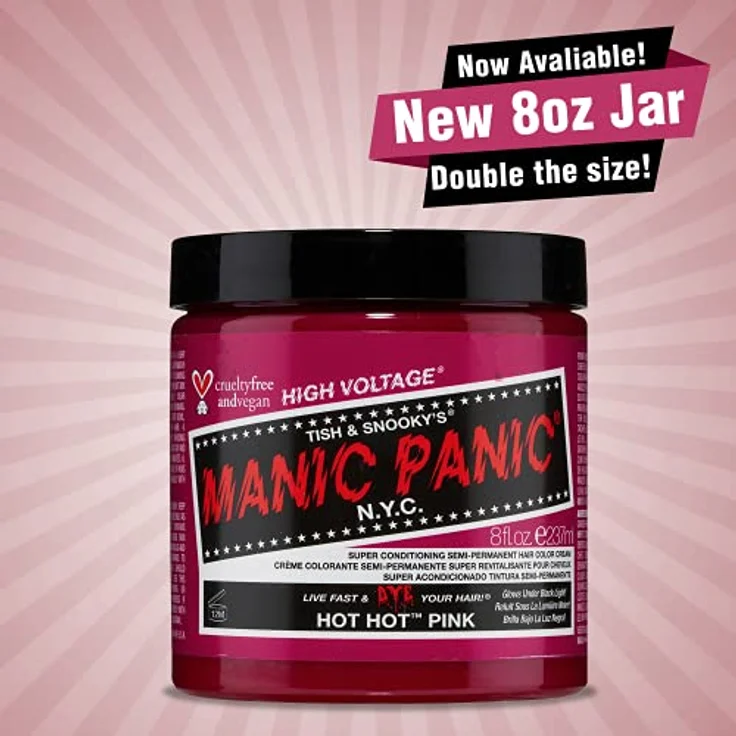 MANIC PANIC Hot Hot Pink Haarfarbe Classic Line, 237 ml - hochintensive semipermanente Färbung – Bild 2