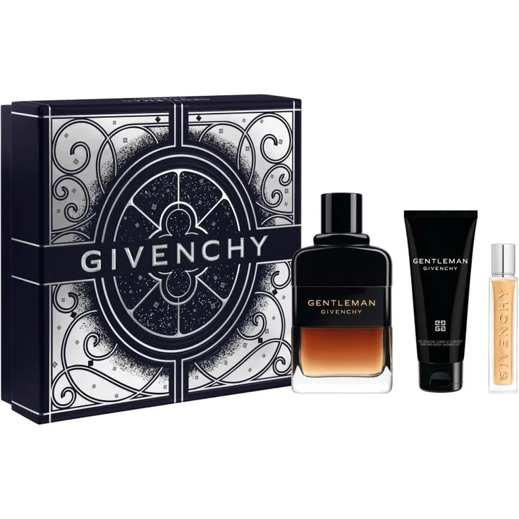 GIVENCHY Gentleman Réserve Privée Geschenkset, Herren-Duftset mit Eau de Parfum 100 ml, Duschgel 75 ml und Duftprobe 12,5 ml