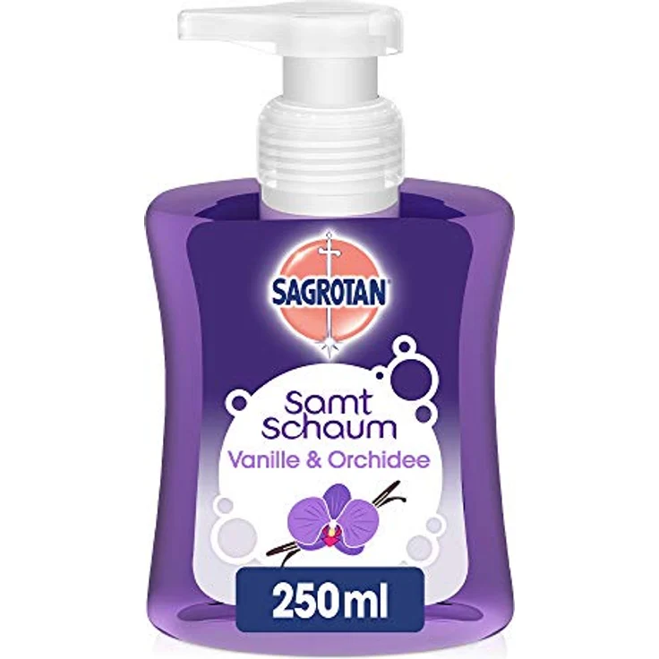 Sagrotan Samt-Schaum Vanille & Orchidee, Schaumseife, 1er Pack (1 x 250 ml) – Bild 1